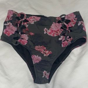Beach Riot super high waisted floral bikini bottom
